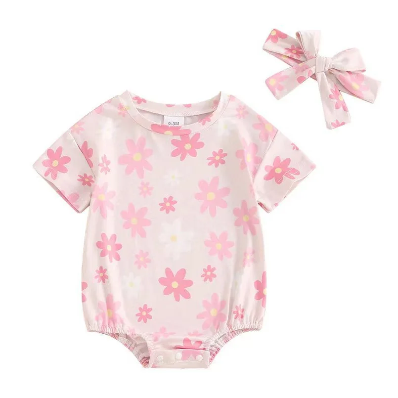 Pink Daisy Romper