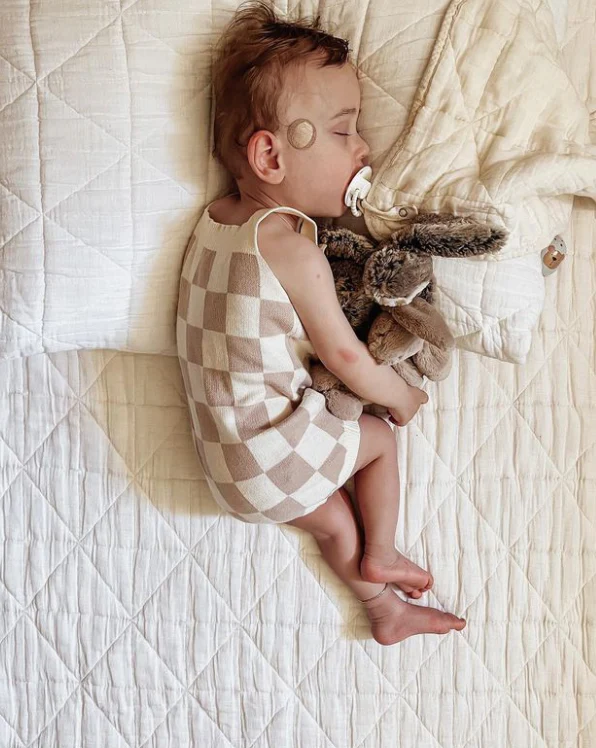 Checkers Knit Romper | Sandy - Image 2
