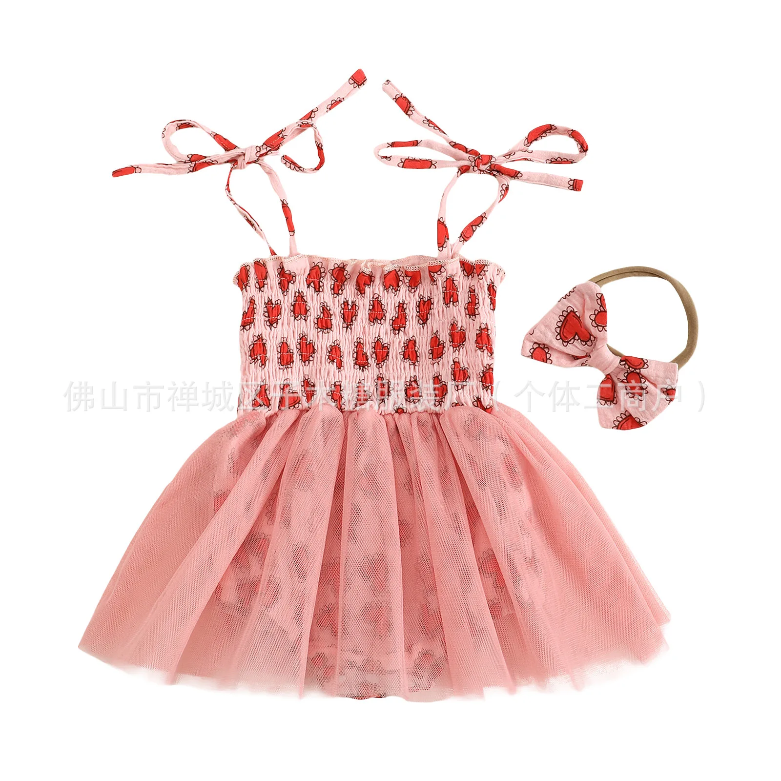 Pink Heart Romper Dress - Image 6