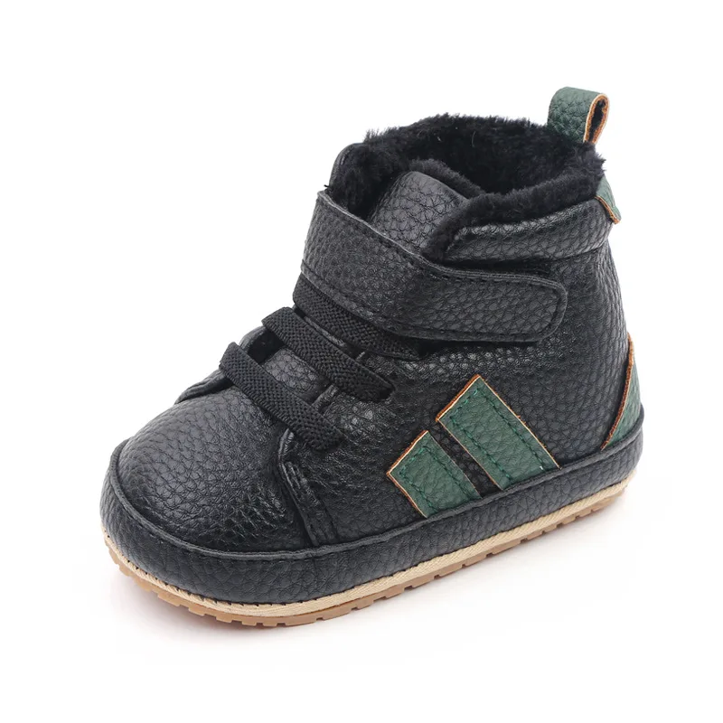 Fluffy Striped Hightop Shoes | Black & Green - Image 2
