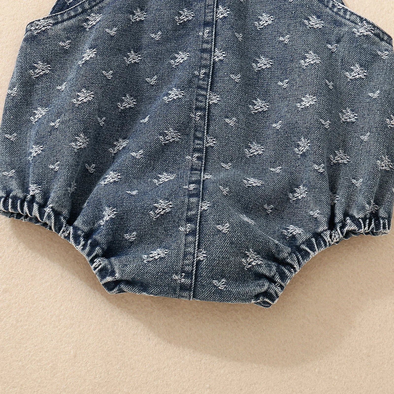 Baby Denim Romper | Floral Print - Image 2