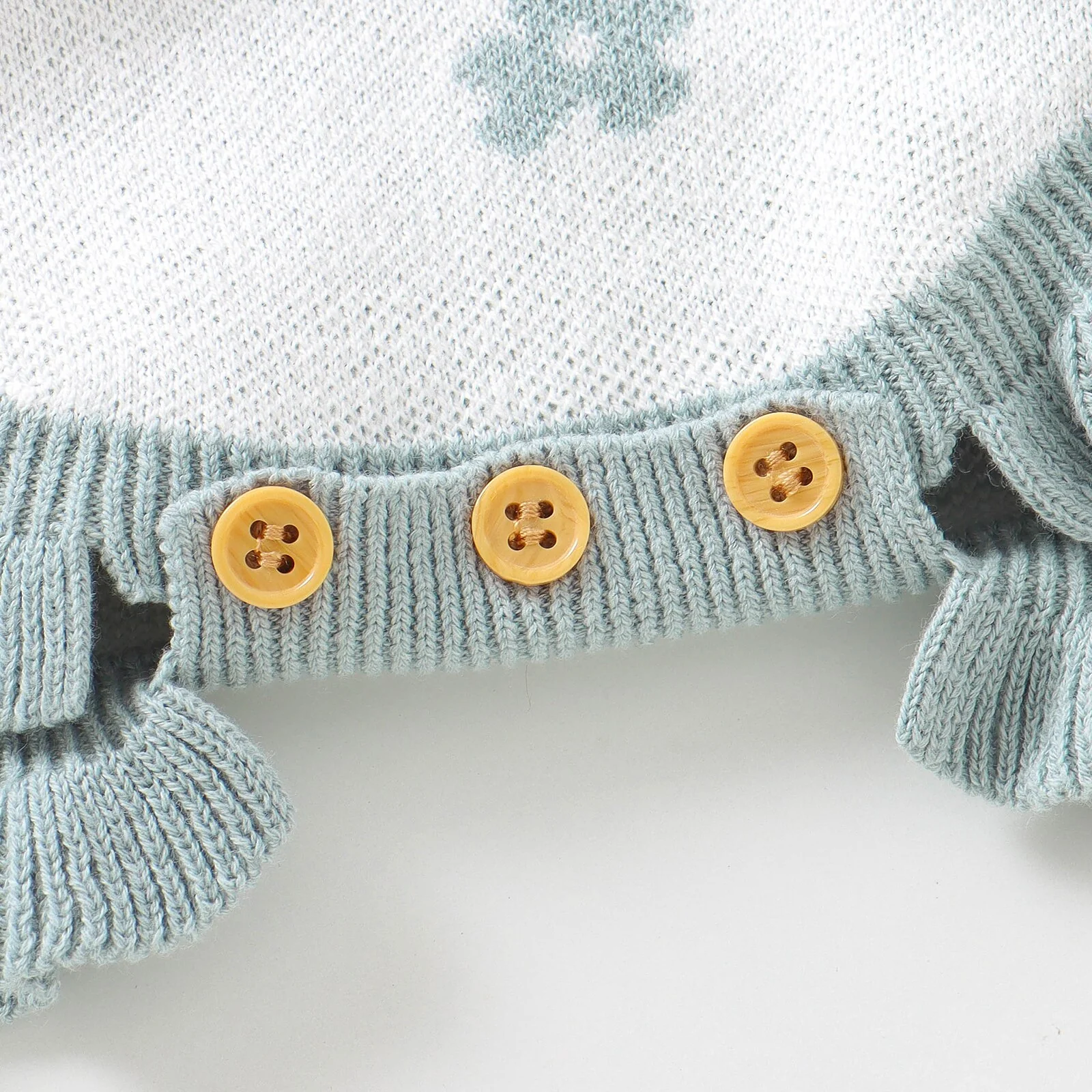 Floral Knit Romper | Blue - Image 2