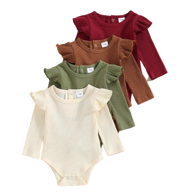 Ribbed Frill Shoulder Bodysuit | Cream - Image 2