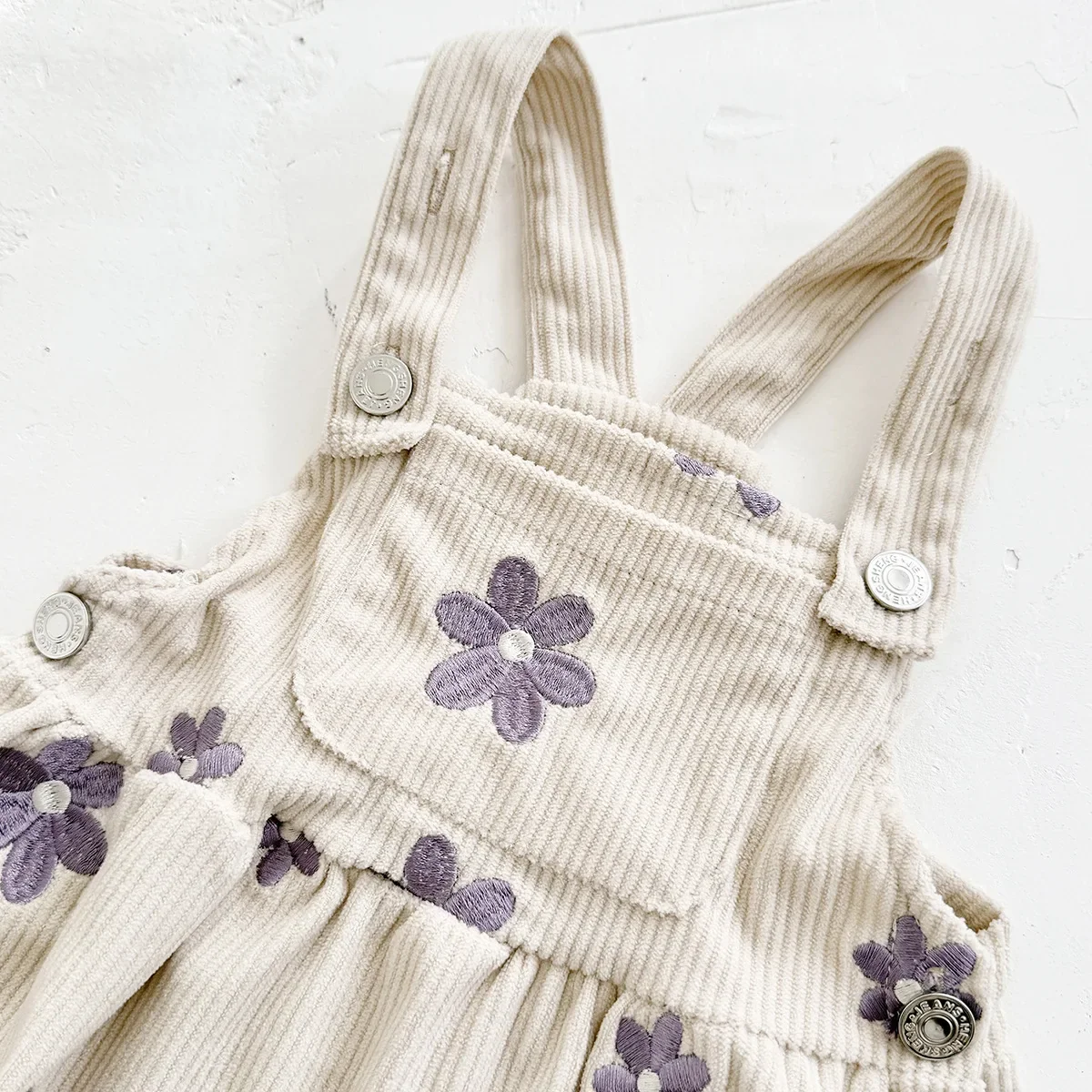 Daisy Corduroy Skirt Overalls | Beige - Image 2