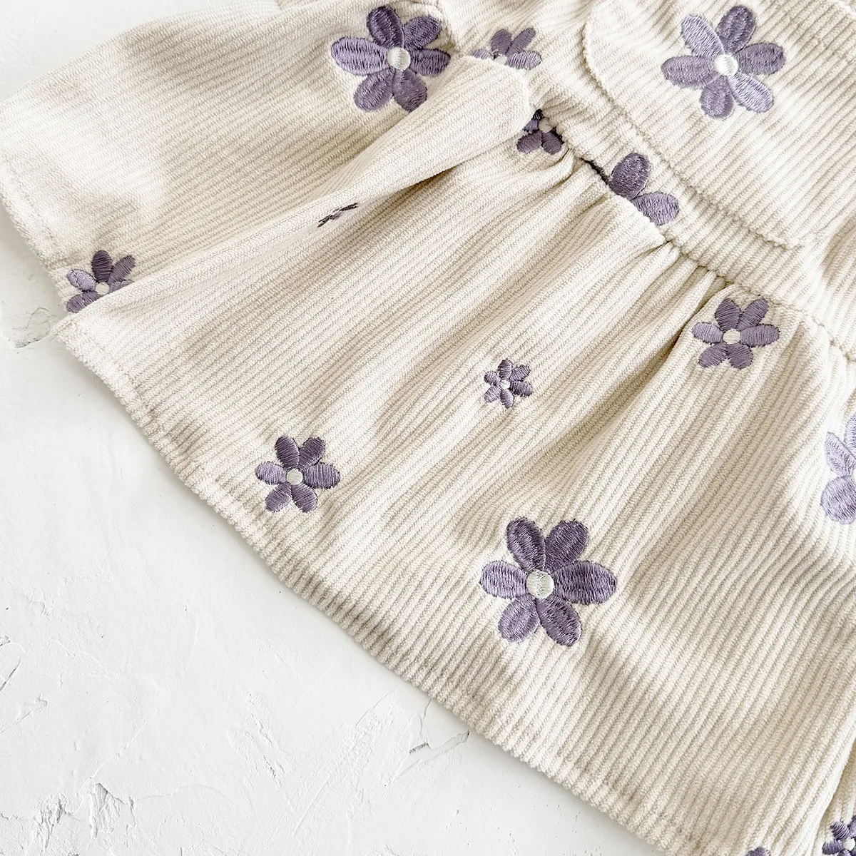 Daisy Corduroy Skirt Overalls | Beige - Image 3