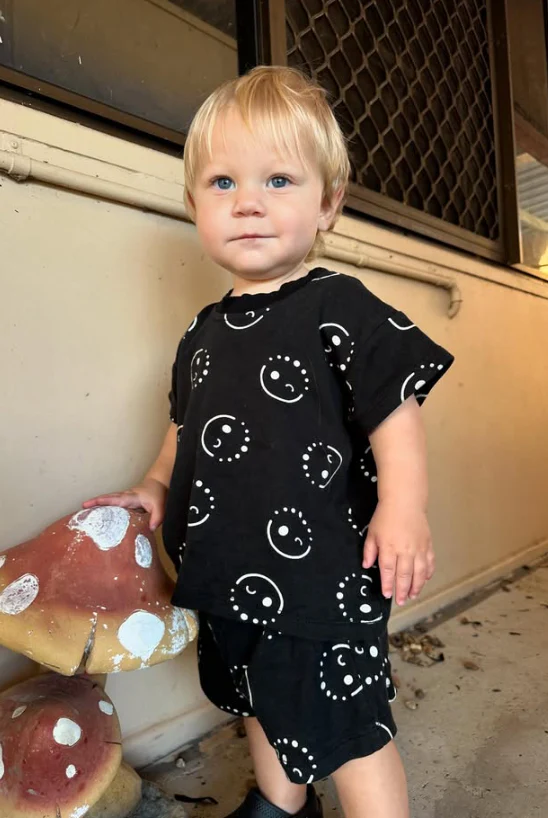Wink Face Black Short Set - Image 2