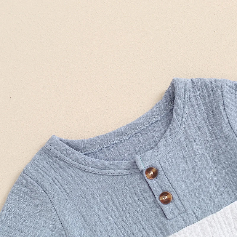 Two Tone Muslin Summer Set | Blue - Image 3