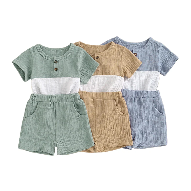 Two Tone Muslin Summer Set | Blue - Image 5