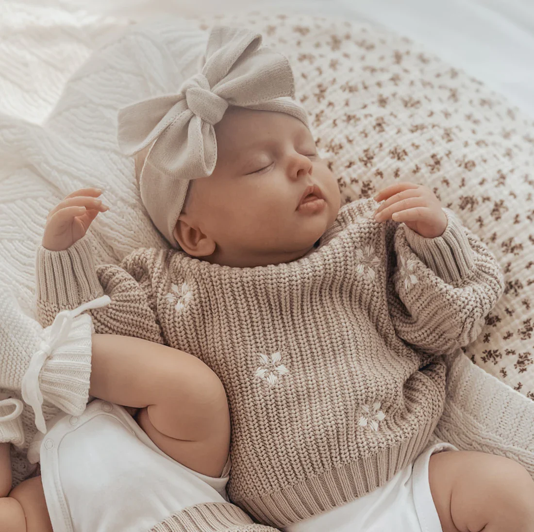3 Little Crowns - Chunky Knit Jumper | Flowers - Image 3