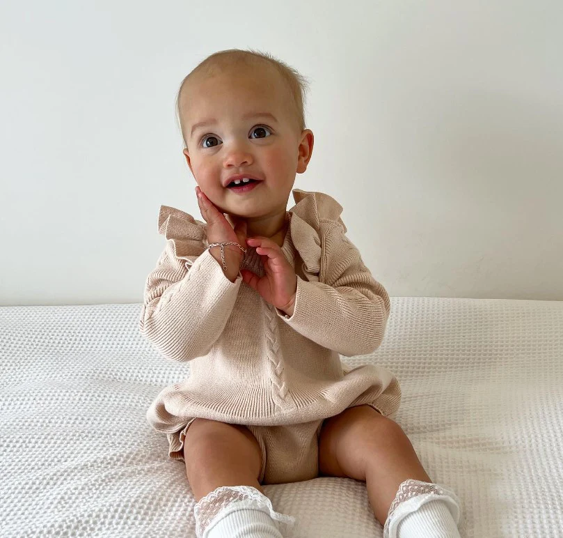 Anastacia Frilly Romper | Beige - Image 2