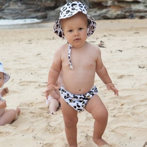 Anchor & Arrow - Swim Nappy & Hat Set | Leopard Print - Image 2