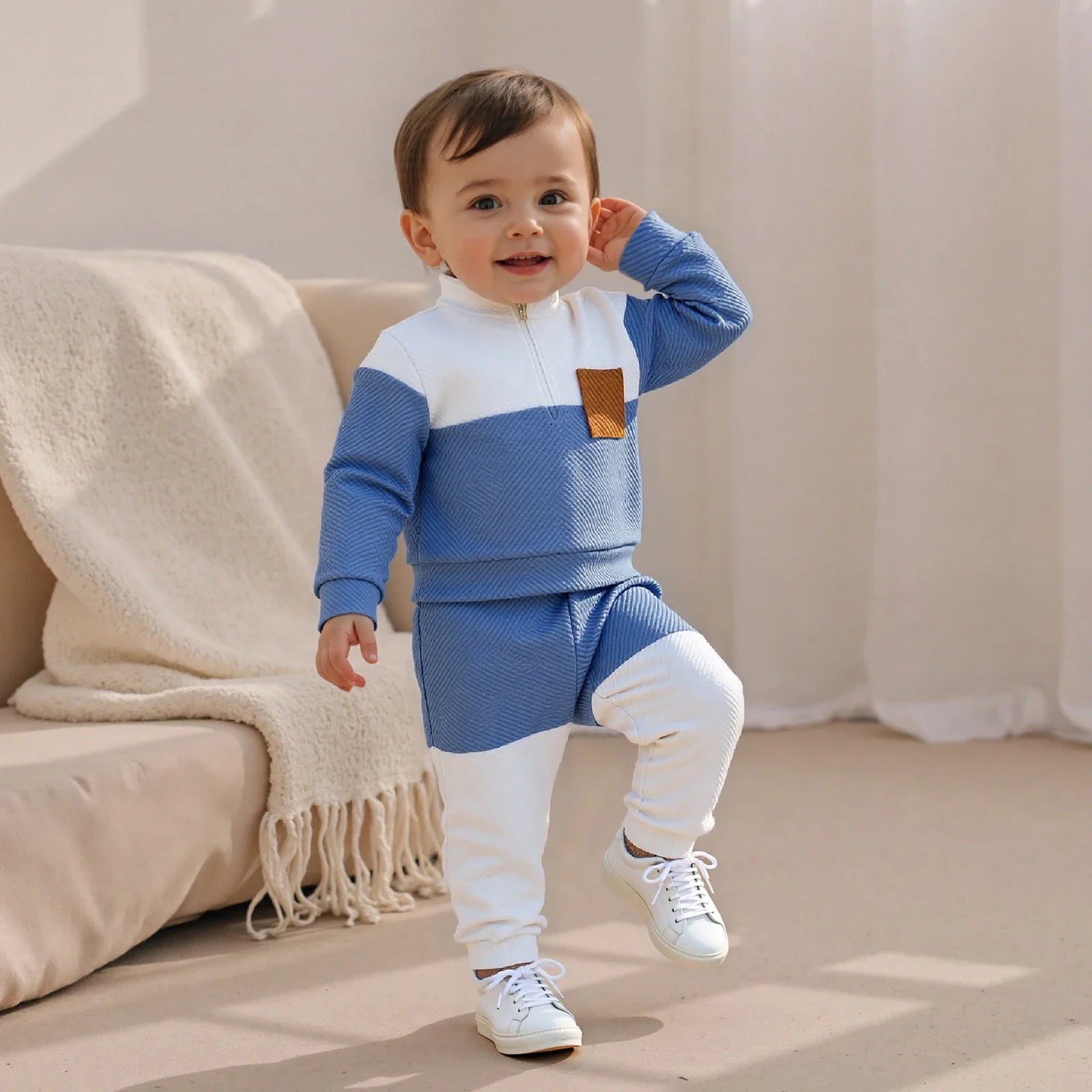 Jude Half Zip Set | Blue - Image 2