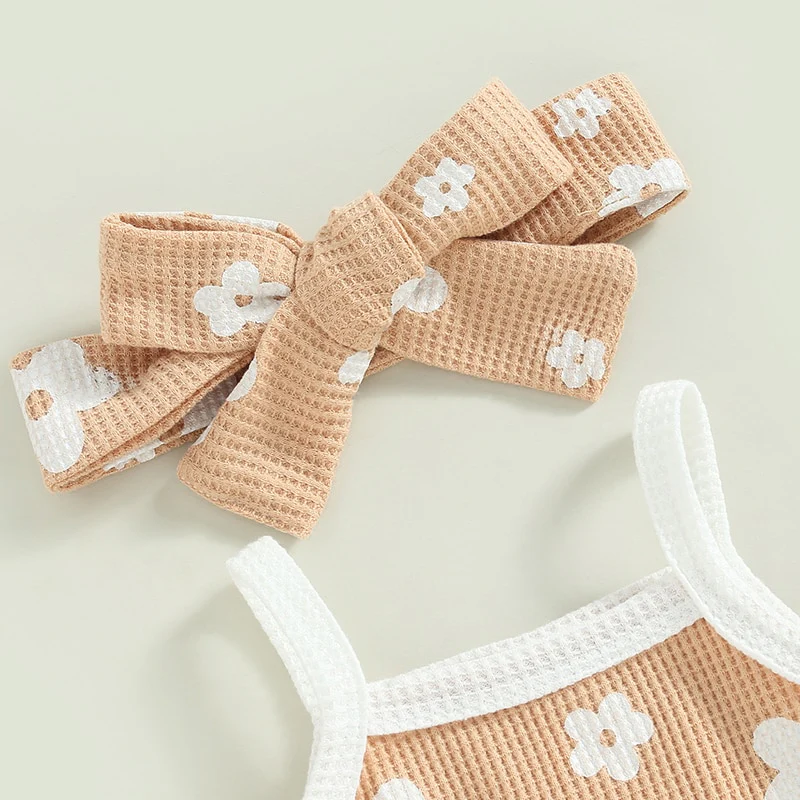 Waffle Daisy Frilly Bloomers Set | Sand - Image 2