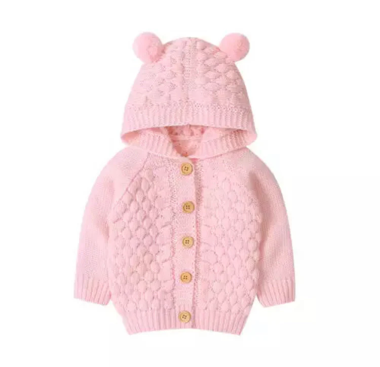 Bear Knit Cardigan | Pink