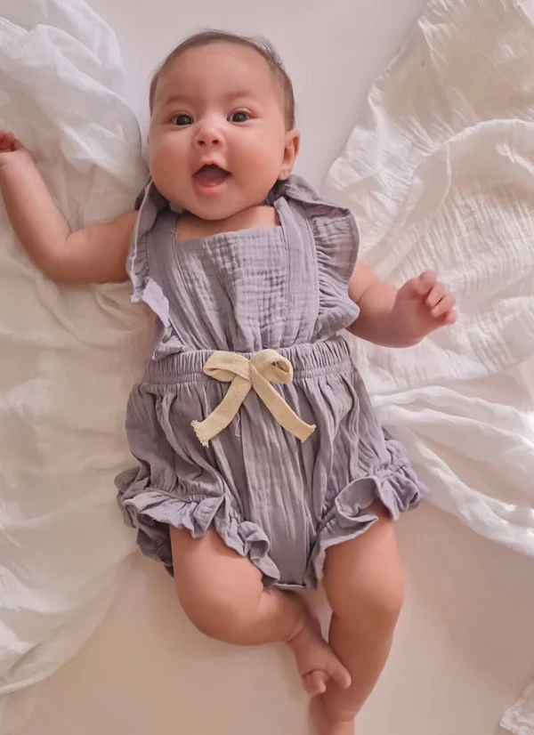 Bow Ruffle Romper | Lilac - Image 3