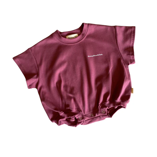Breezy Co. - Beach Club Bubble Romper | Maroon - Image 2