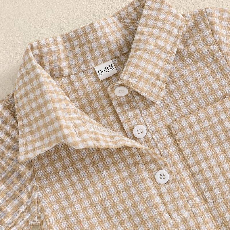Checkered Pocket Rompers | 3 Colours - Image 2