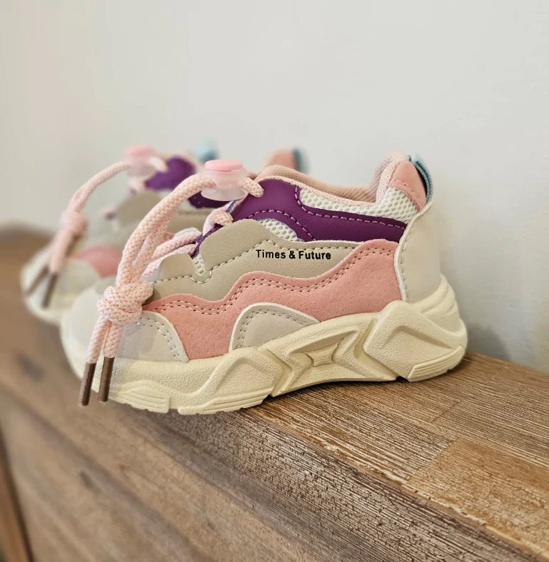 Chunky 3 Tone Sneakers | Pink - Image 3