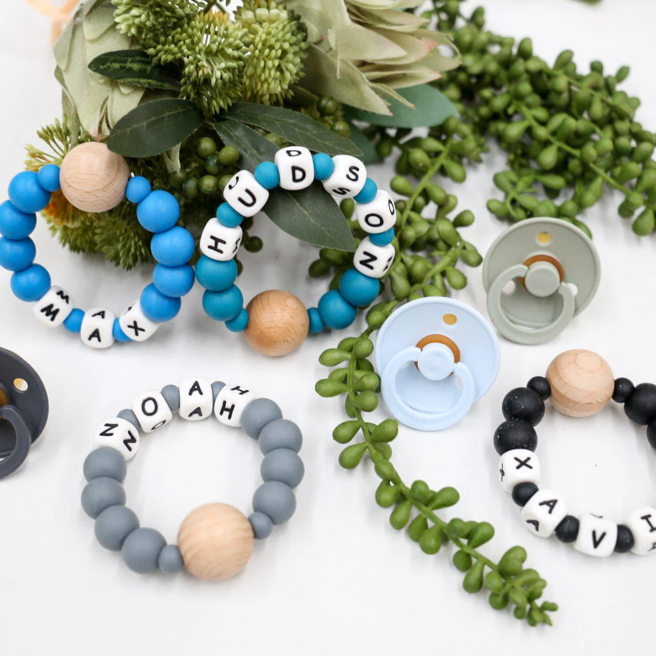 CMC GOLD - Personalised Beech Wood & Silicone Teether - Image 3