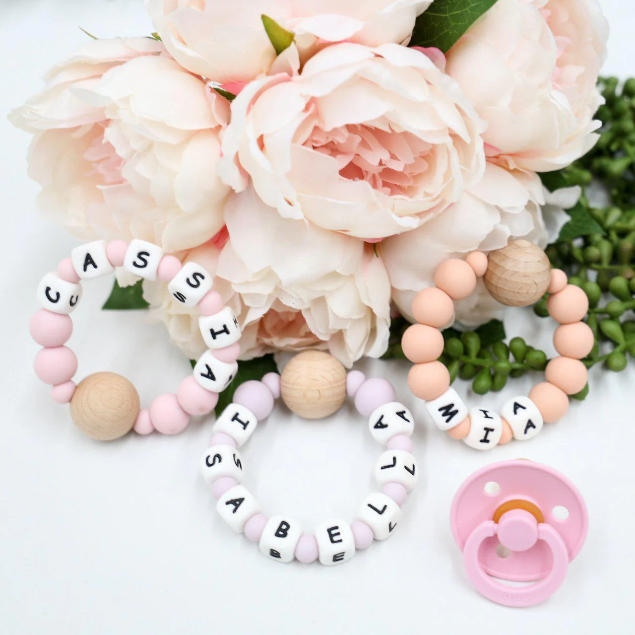 CMC GOLD - Personalised Beech Wood & Silicone Teether - Image 5