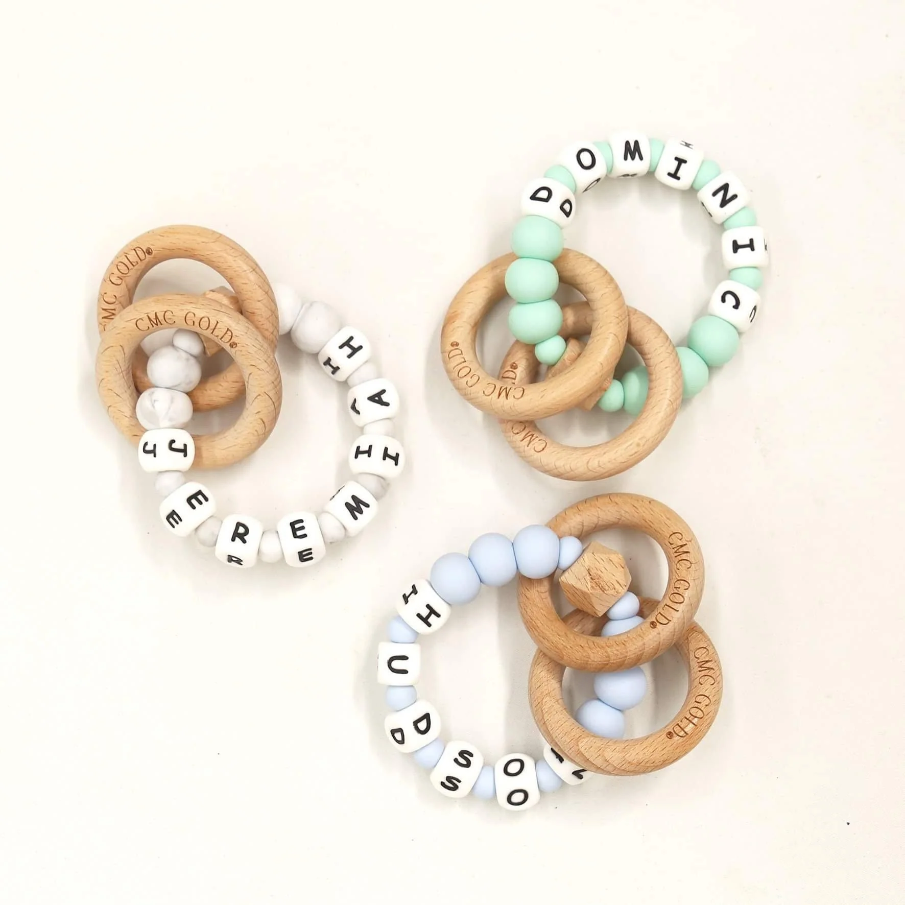 CMC GOLD - Personalised Hex & Silicone Teether - Image 3