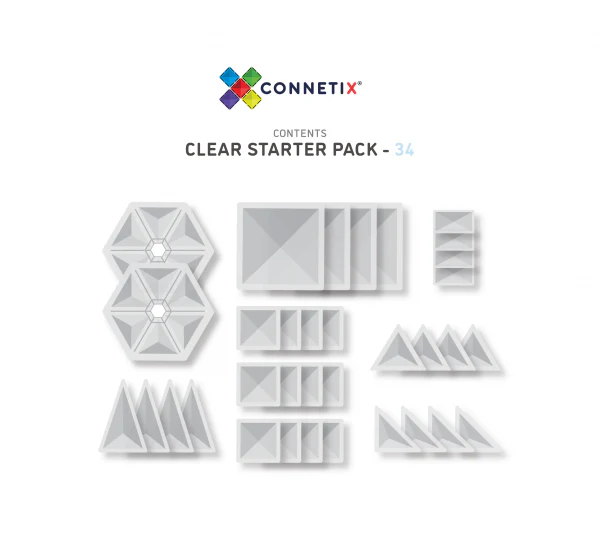 Connetix Tiles - 34 Piece Clear Pack - Image 3