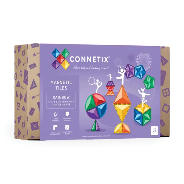 Connetix Tiles - 36 Piece Rainbow Shape Expansion Pack