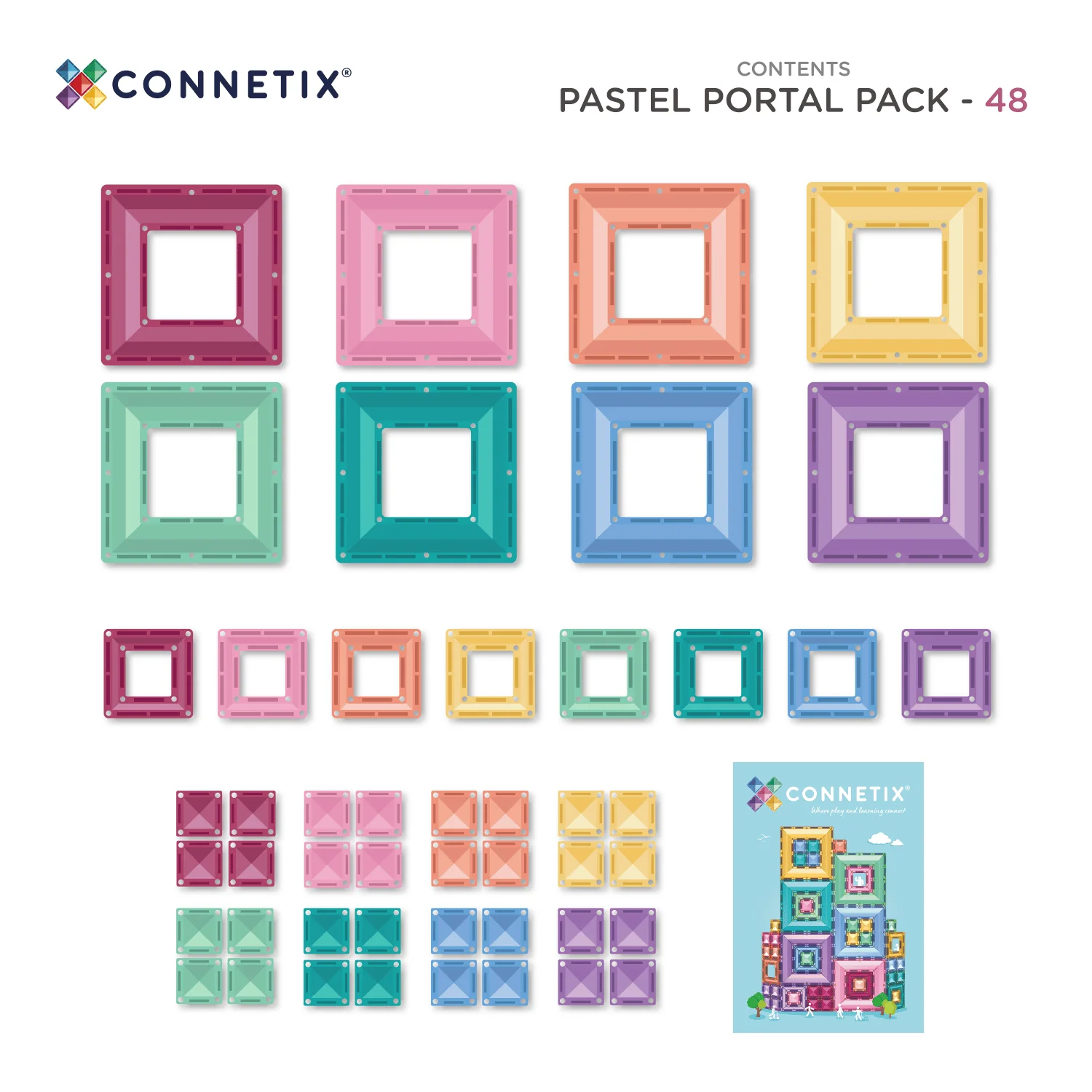 Connetix Tiles - 48 Piece Pastel Portal Pack - Image 11