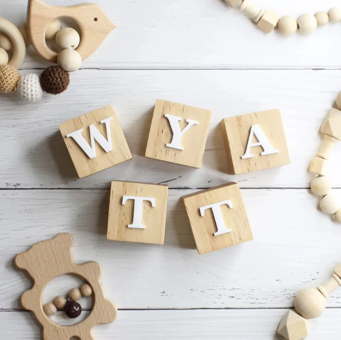 Meridian Etch - Personalised Wooden Letter Blocks | Small - Image 2