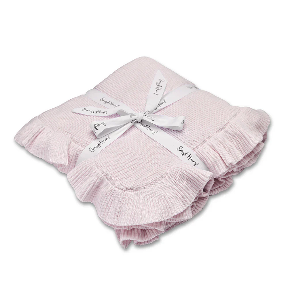Snuggle Hunny Kids - Ruffle Knit Baby Blanket | Blush Pink - Image 2