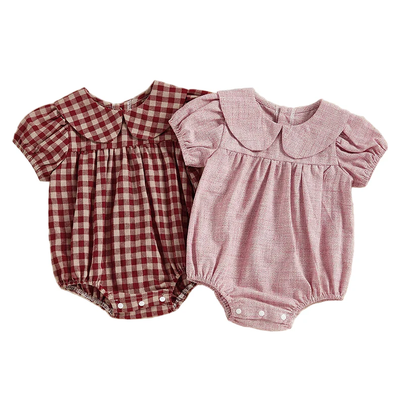 Grace Collared Romper | Gingham - Image 2
