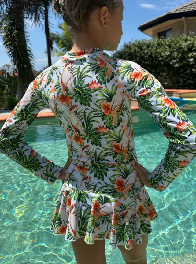 ZipMAE Swimwear - Girls Long Sleeve Swim Suit | Wild Wings - Image 4