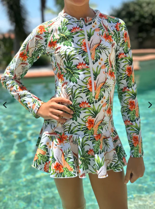 ZipMAE Swimwear - Girls Long Sleeve Swim Suit | Wild Wings - Image 5