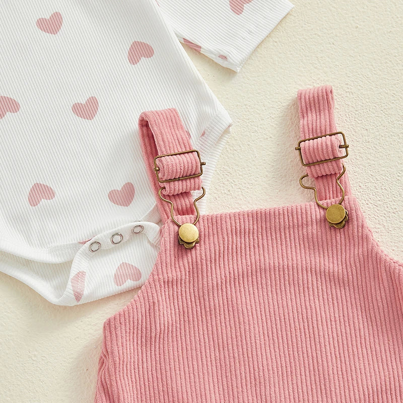 Pink Hearts Overall Dress Set - Image 3