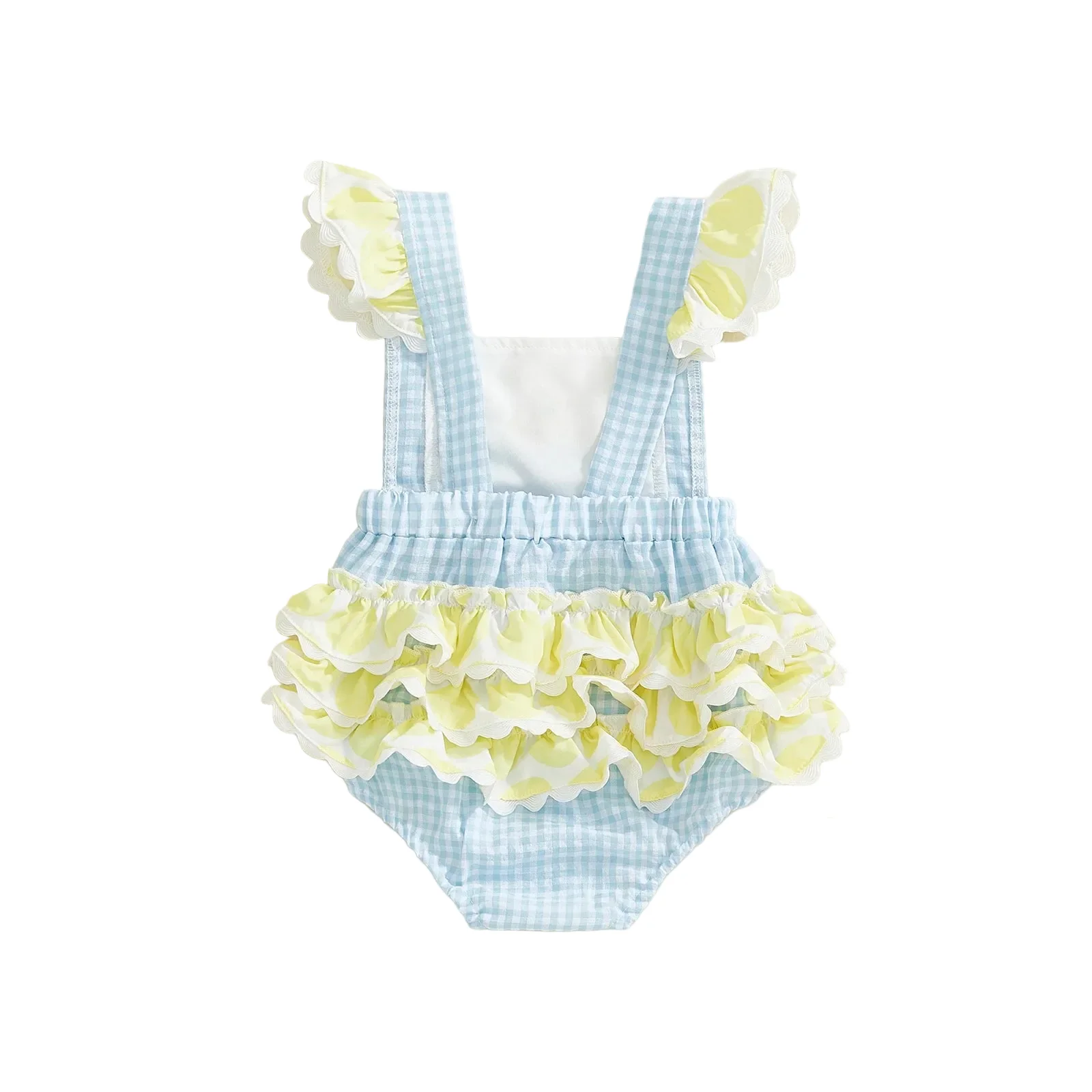 Gingham Ruffle Duckling Romper - Image 2