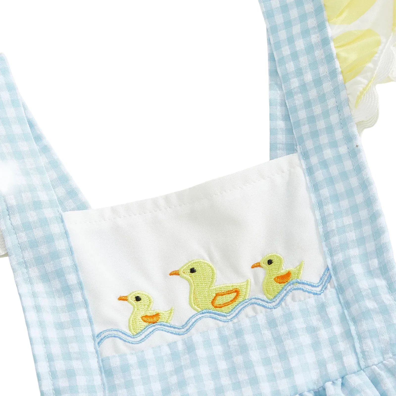 Gingham Ruffle Duckling Romper - Image 3