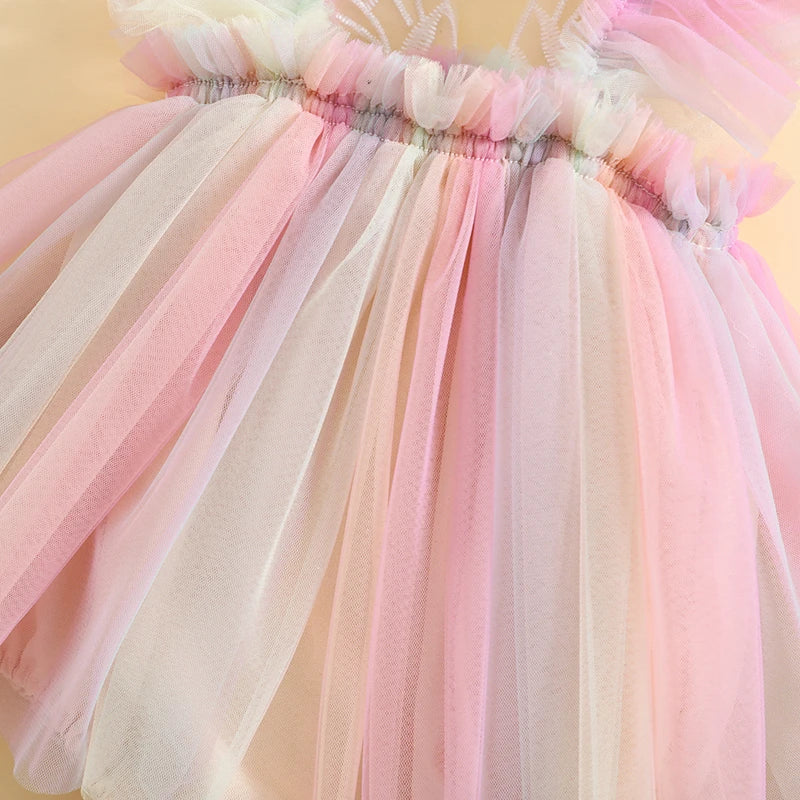 Butterfly Tulle Romper | Rainbow - Image 3