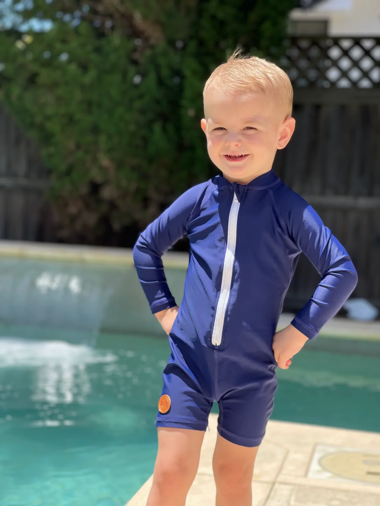 Kicky Swim - One Piece Rashguard Suit | Navy Blue - Image 2