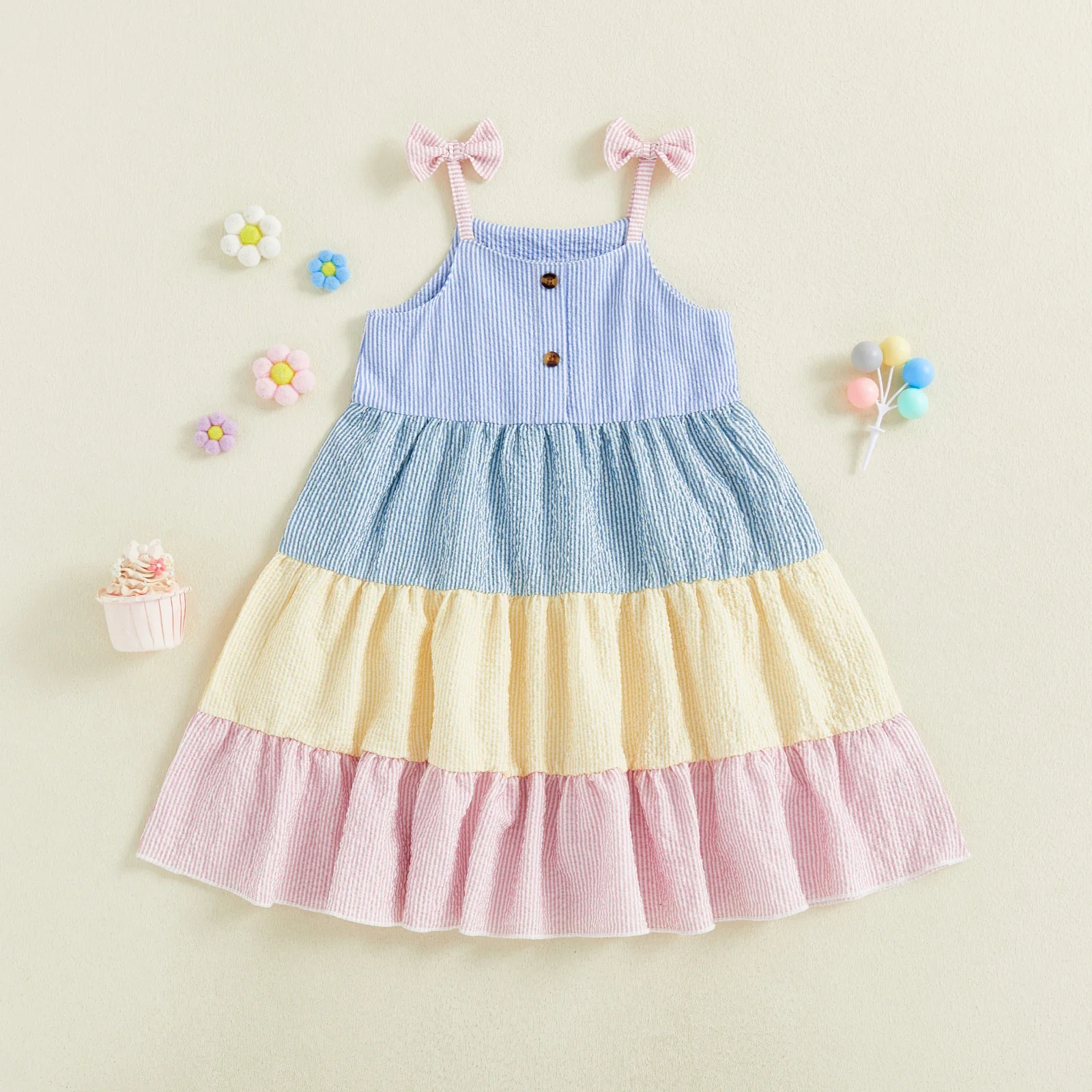 Rainbow Tiered Dress - Image 2