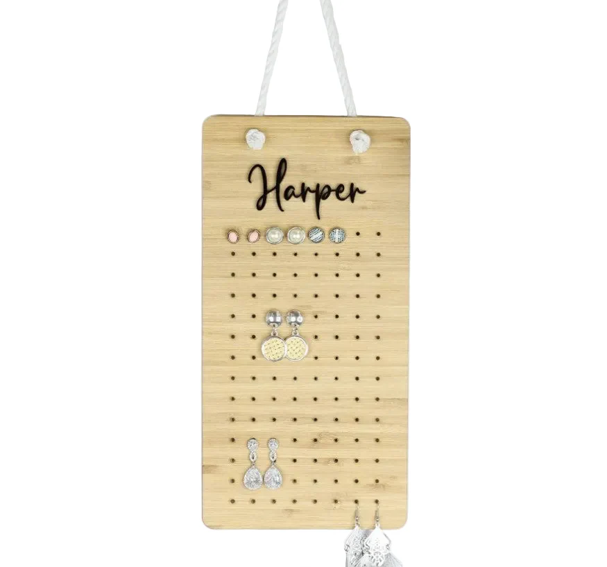 Meridian Etch - Personalised Bamboo Earring Board Small 15x30cm