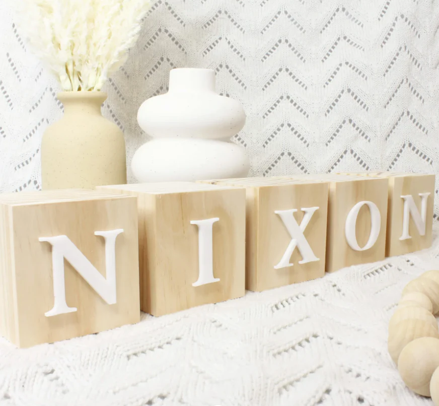 Meridian Etch - Personalised Wooden Letter Blocks | Large - Image 2