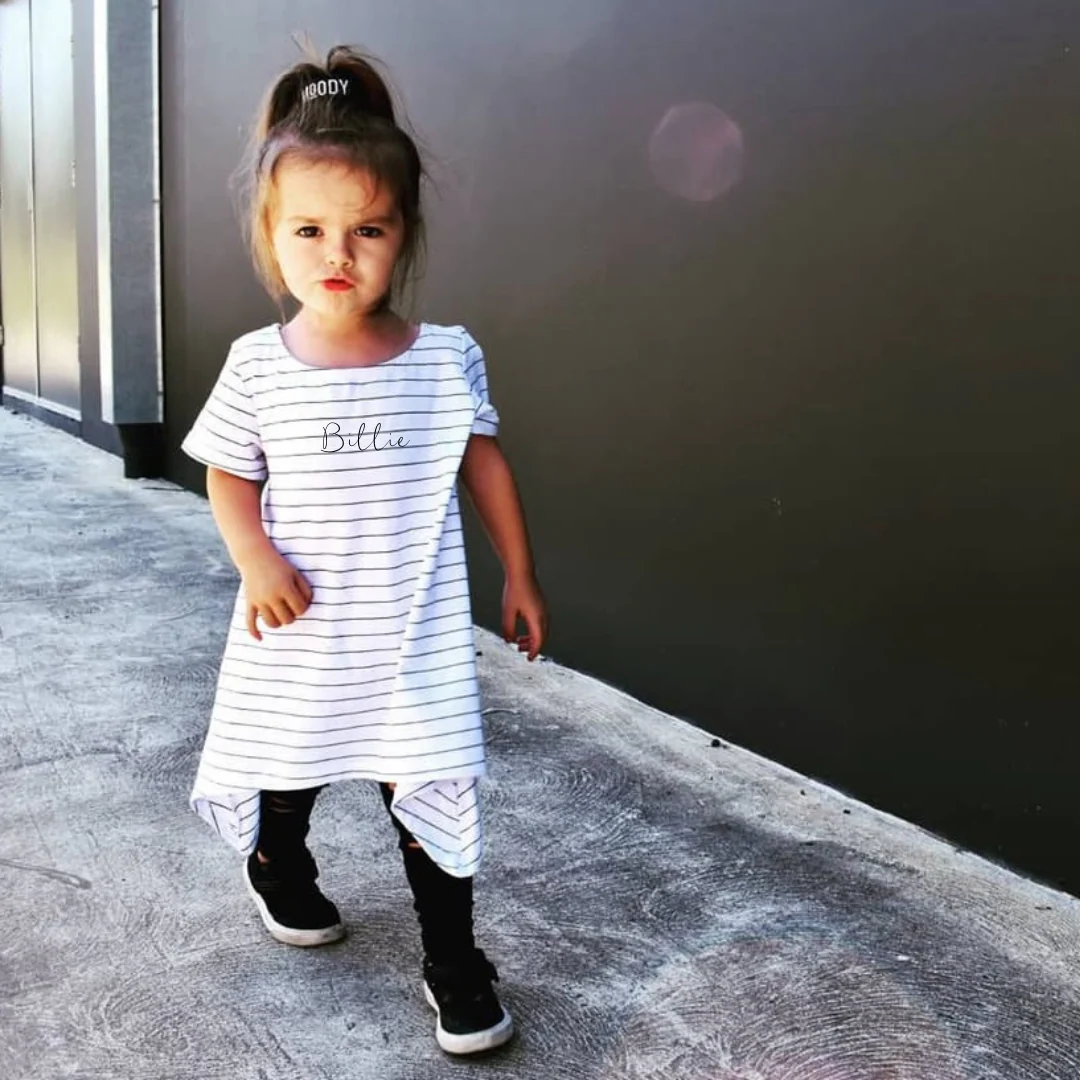 Mister & Muse - Assymetrical Personalised Dress | Stripes