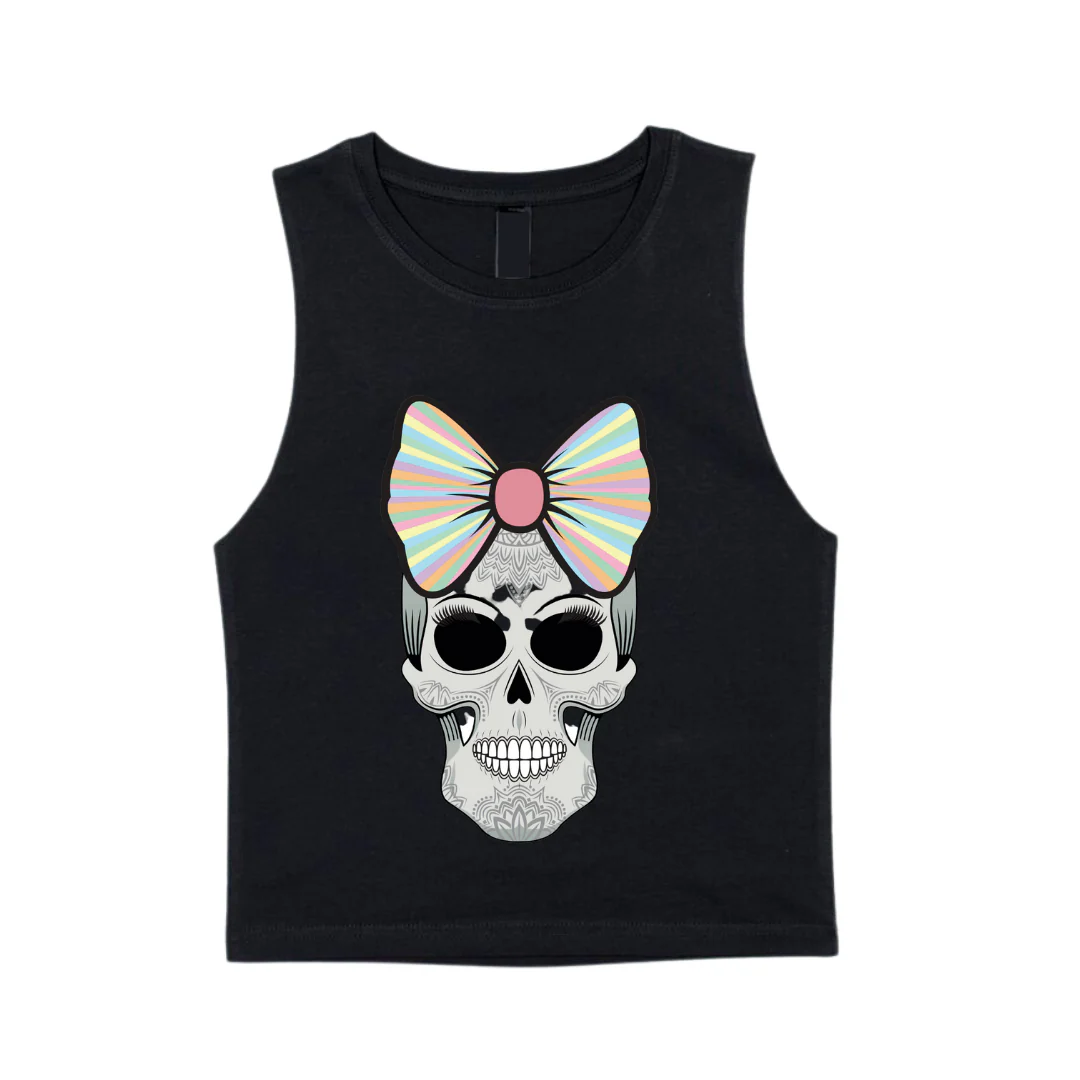 MLW By Design - Candy Skull Tank | White or Black - Image 4