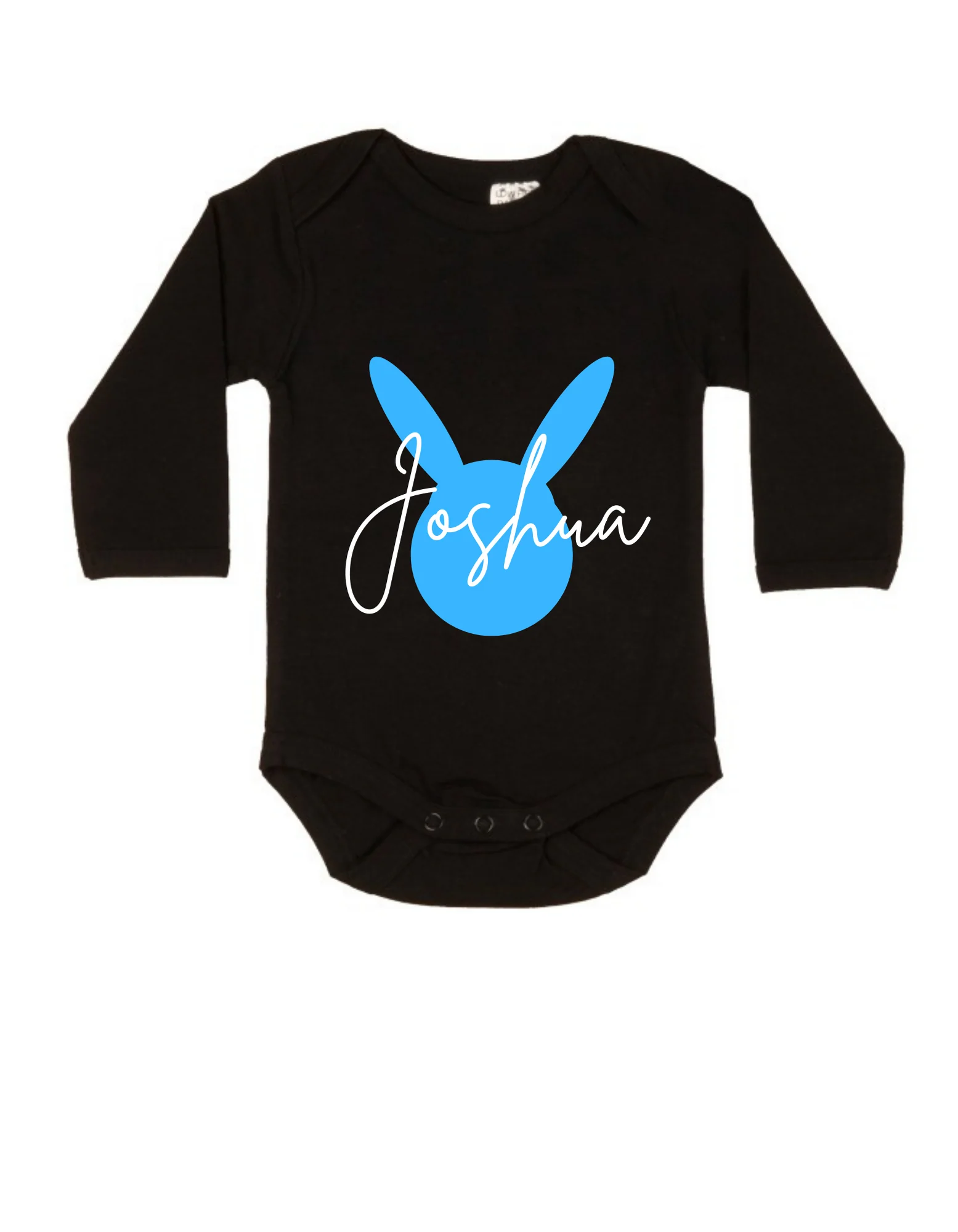 MLW By Design - Easter Personalised Black Bodysuit | Blue - Image 3