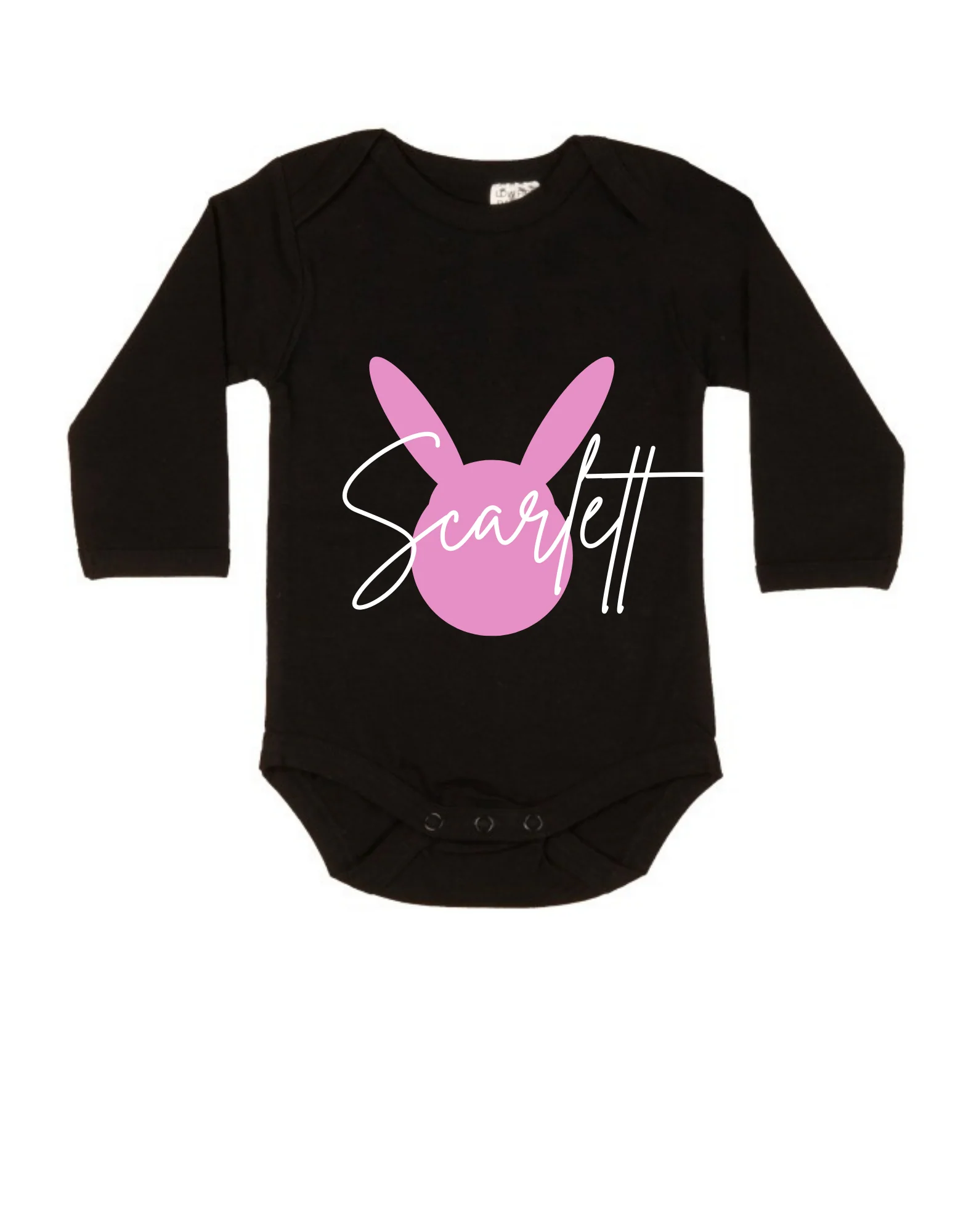 MLW By Design - Easter Personalised Black Bodysuit | Pink - Image 2