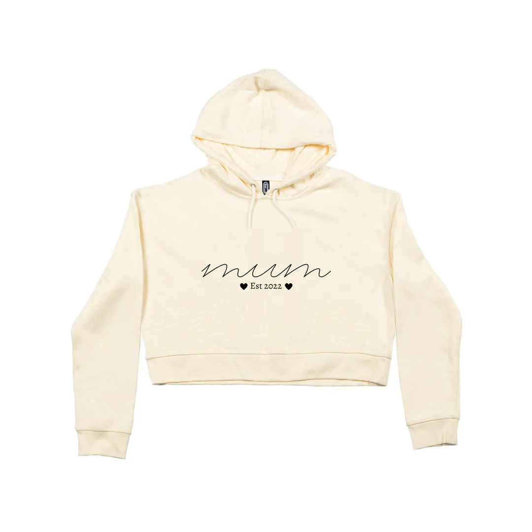 MLW By Design - Personalised Established Mum Adult Crop Hoodie | Various Colours - Image 2