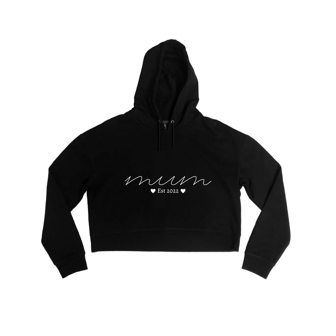 MLW By Design - Personalised Established Mum Adult Crop Hoodie | Various Colours - Image 3