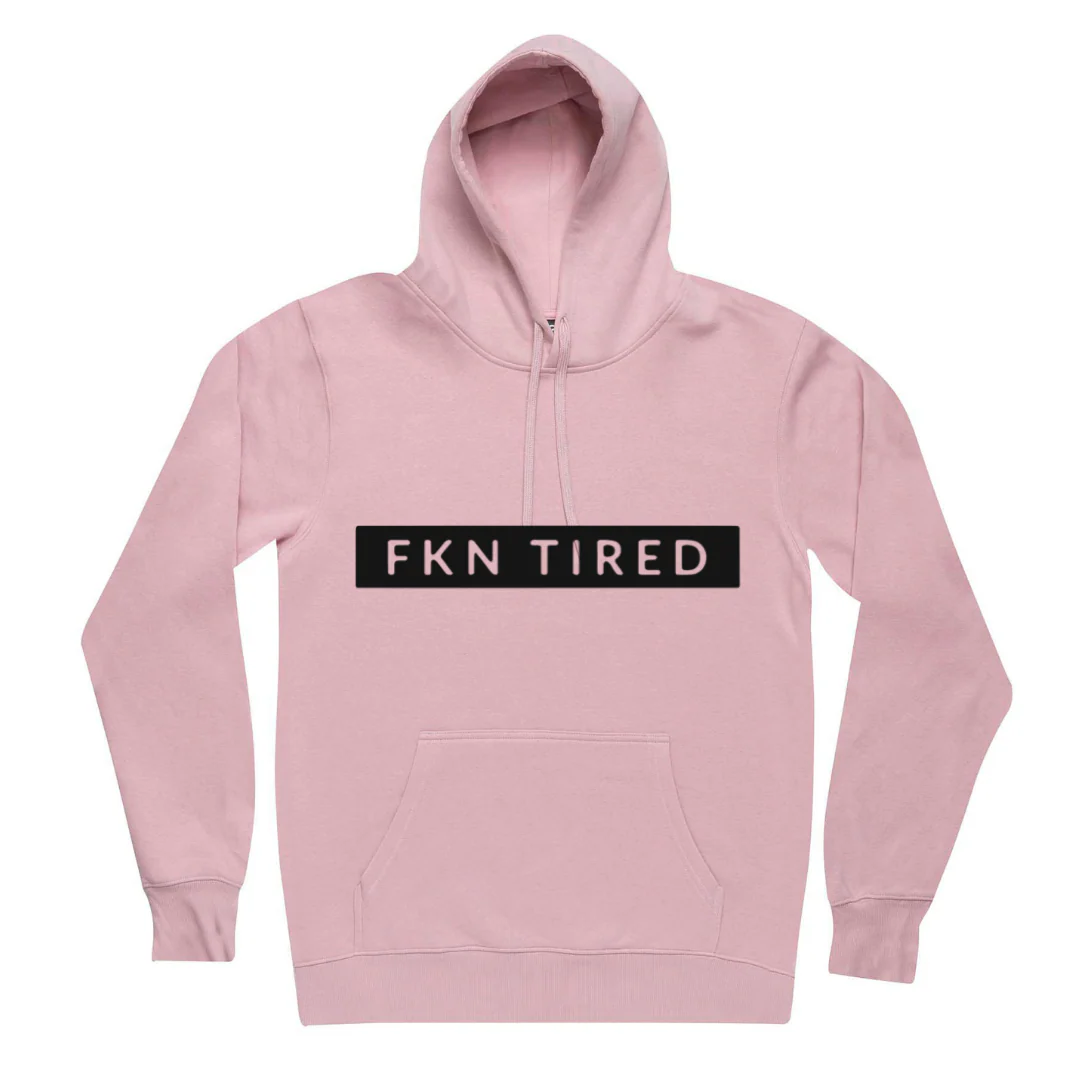 MLW By Design - FKN Tired Adult Fleece Hoodie | Pink - Image 3