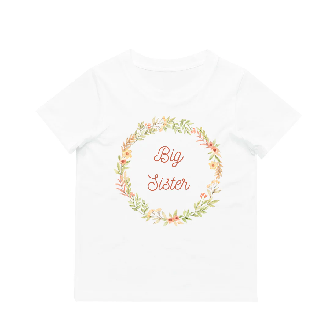 MLW By Design - Floral Big Sister Tee | White