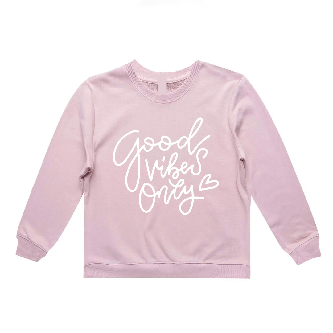 MLW By Design - Good Vibes Only Adult Crew | Black or Pink - Image 2